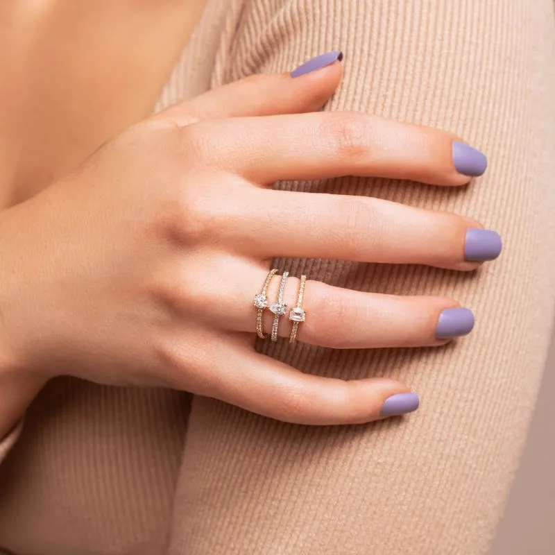 Pear Pave Diamond Ring