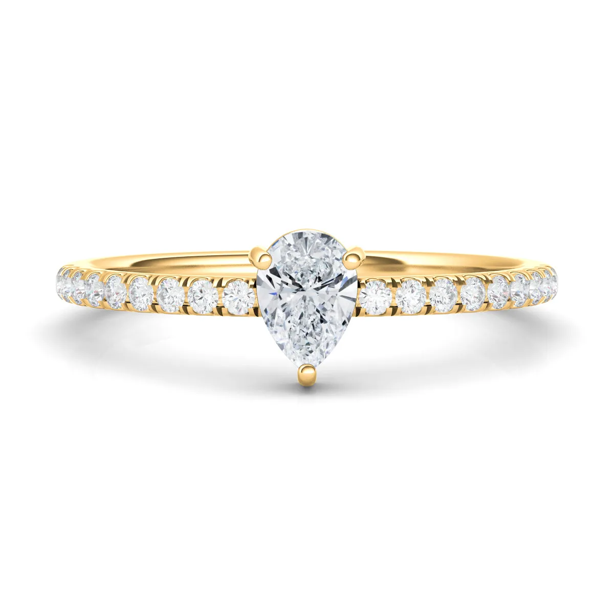 Pear Pave Diamond Ring
