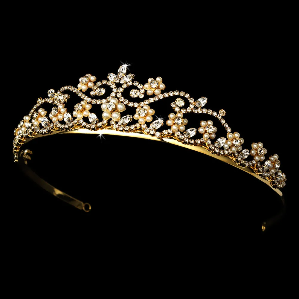 Pearl and Crystal Bridal Tiara