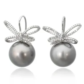 pearl bow earrings