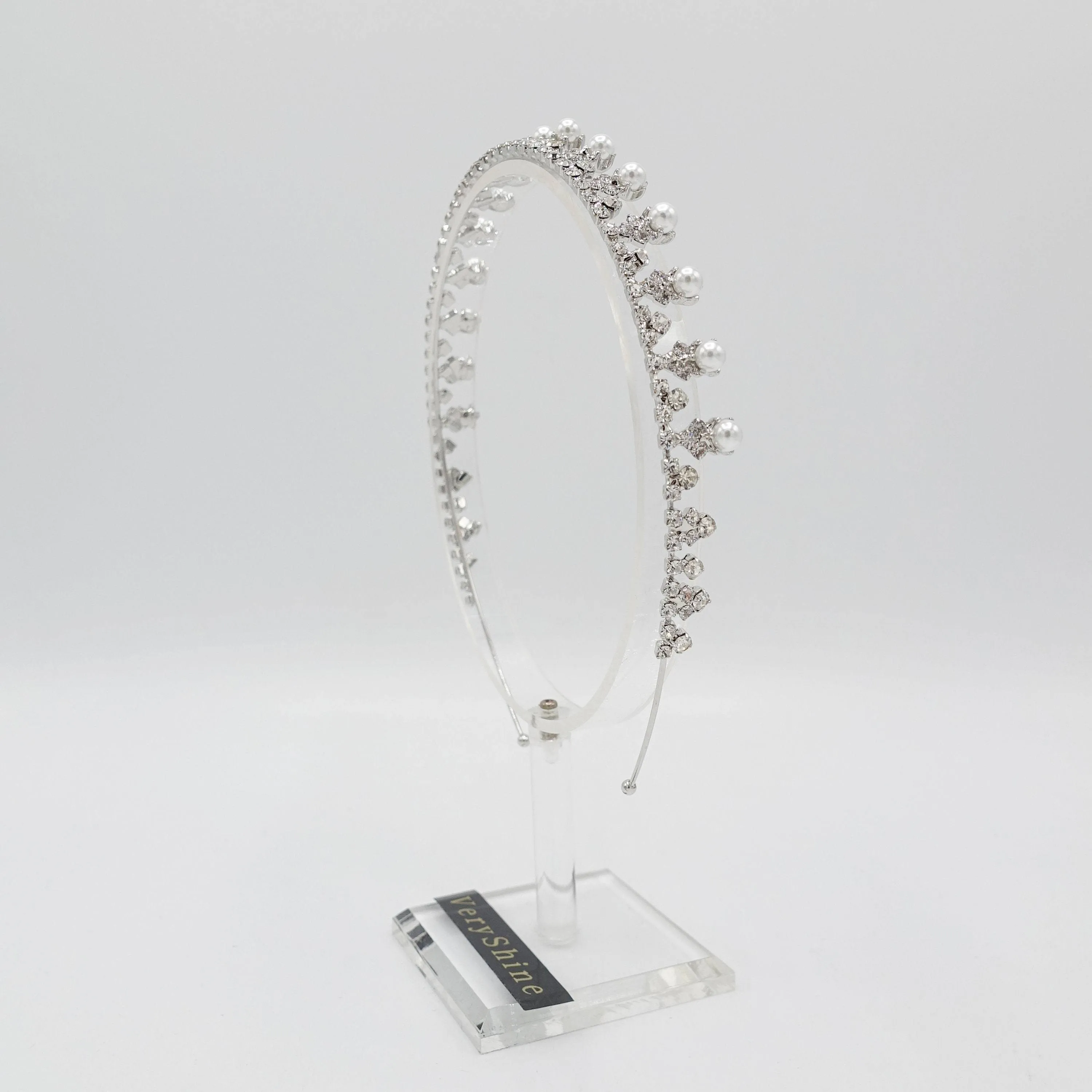 pearl rhinestone bridal headband bling tiara hair accessory for brides