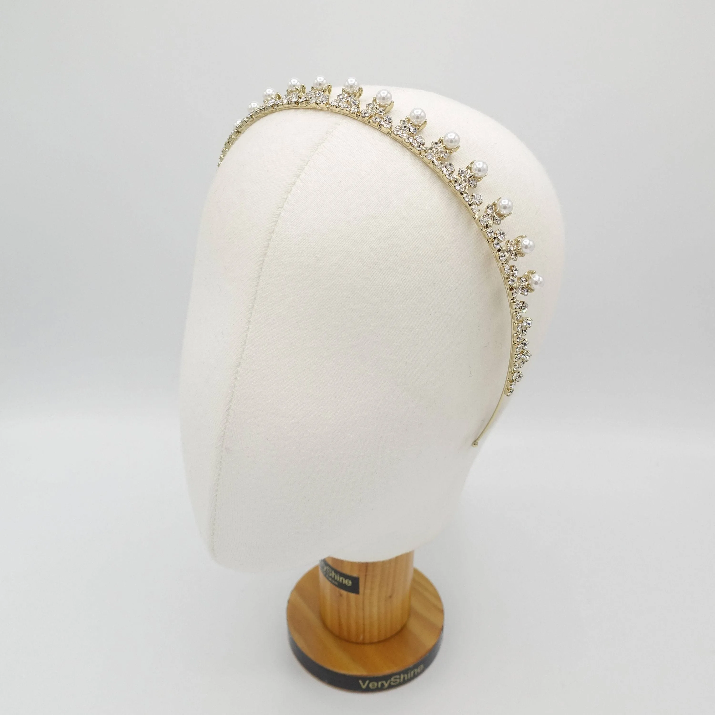 pearl rhinestone bridal headband bling tiara hair accessory for brides