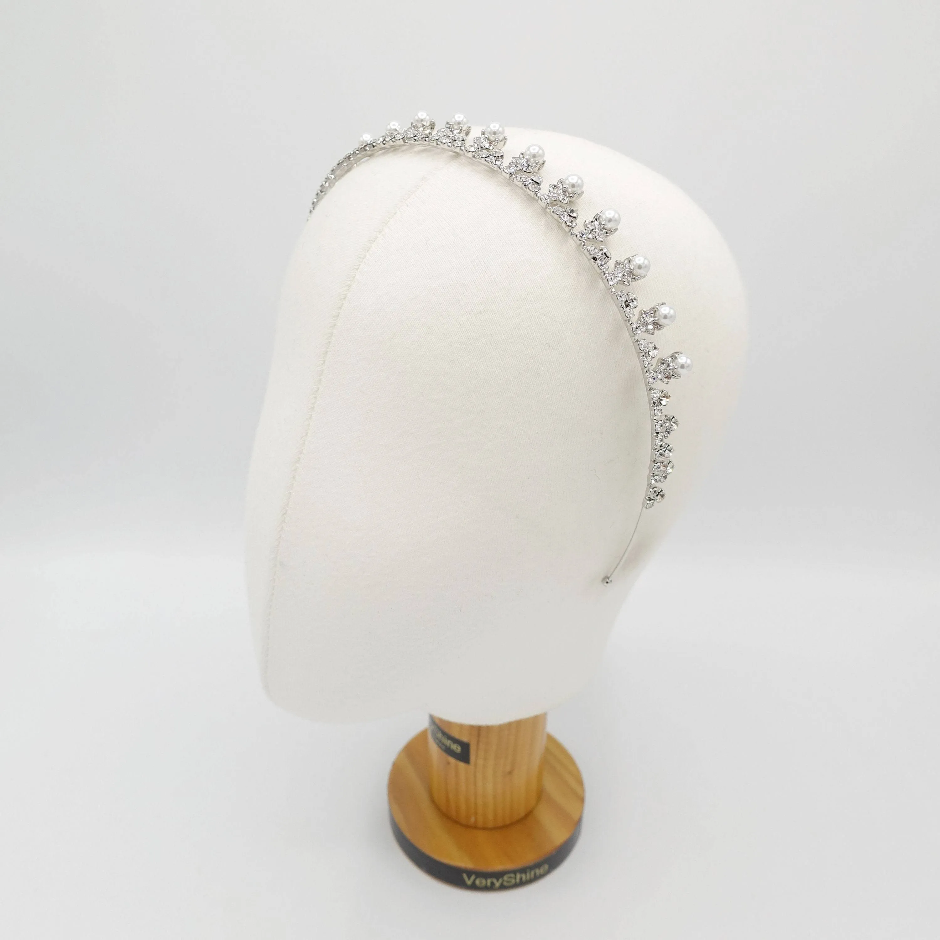 pearl rhinestone bridal headband bling tiara hair accessory for brides