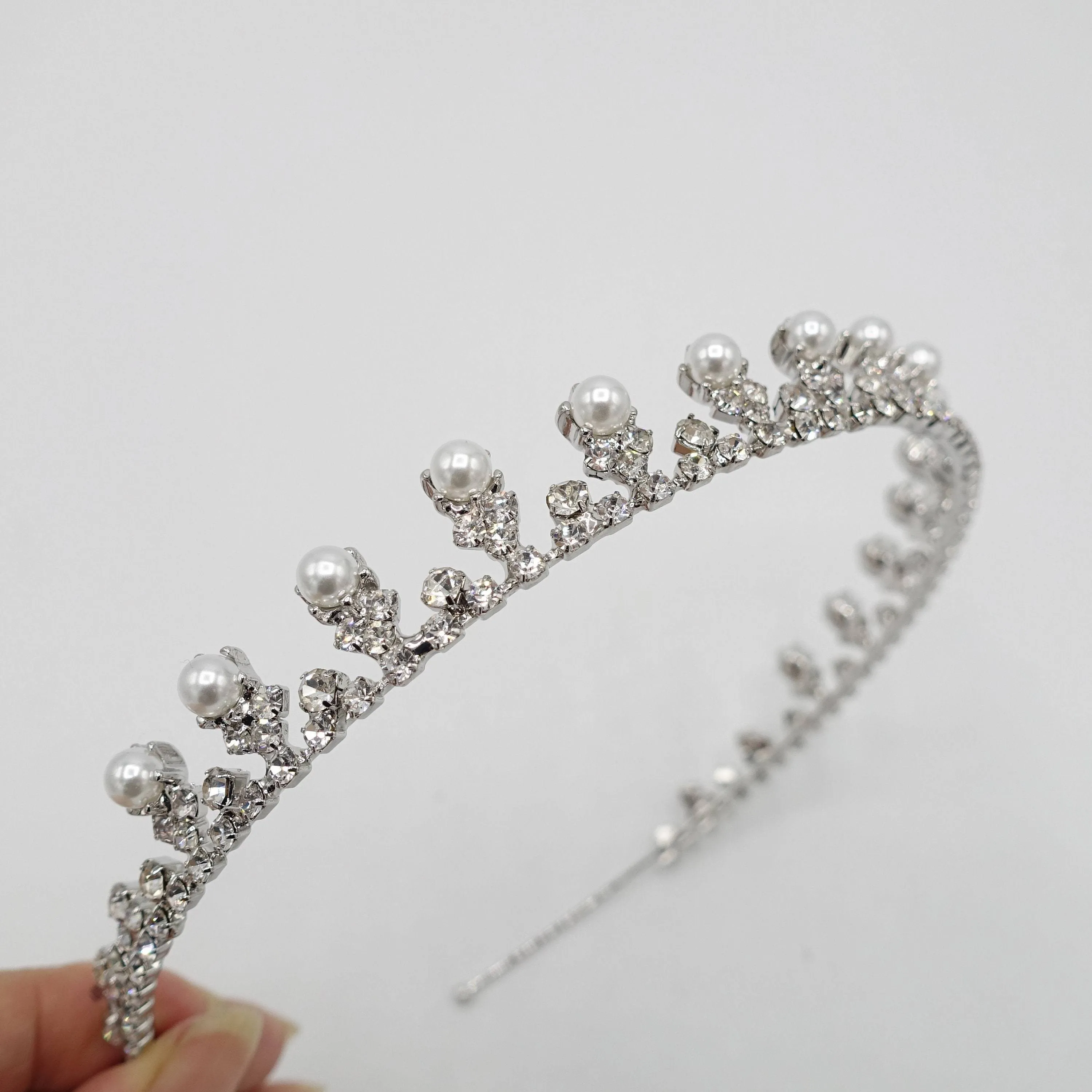 pearl rhinestone bridal headband bling tiara hair accessory for brides