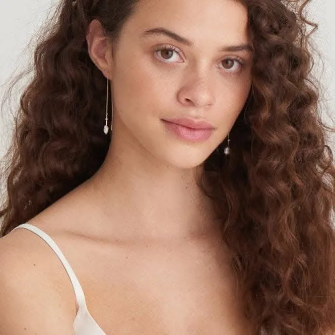 Pearl Threader Earrings  E019-01G