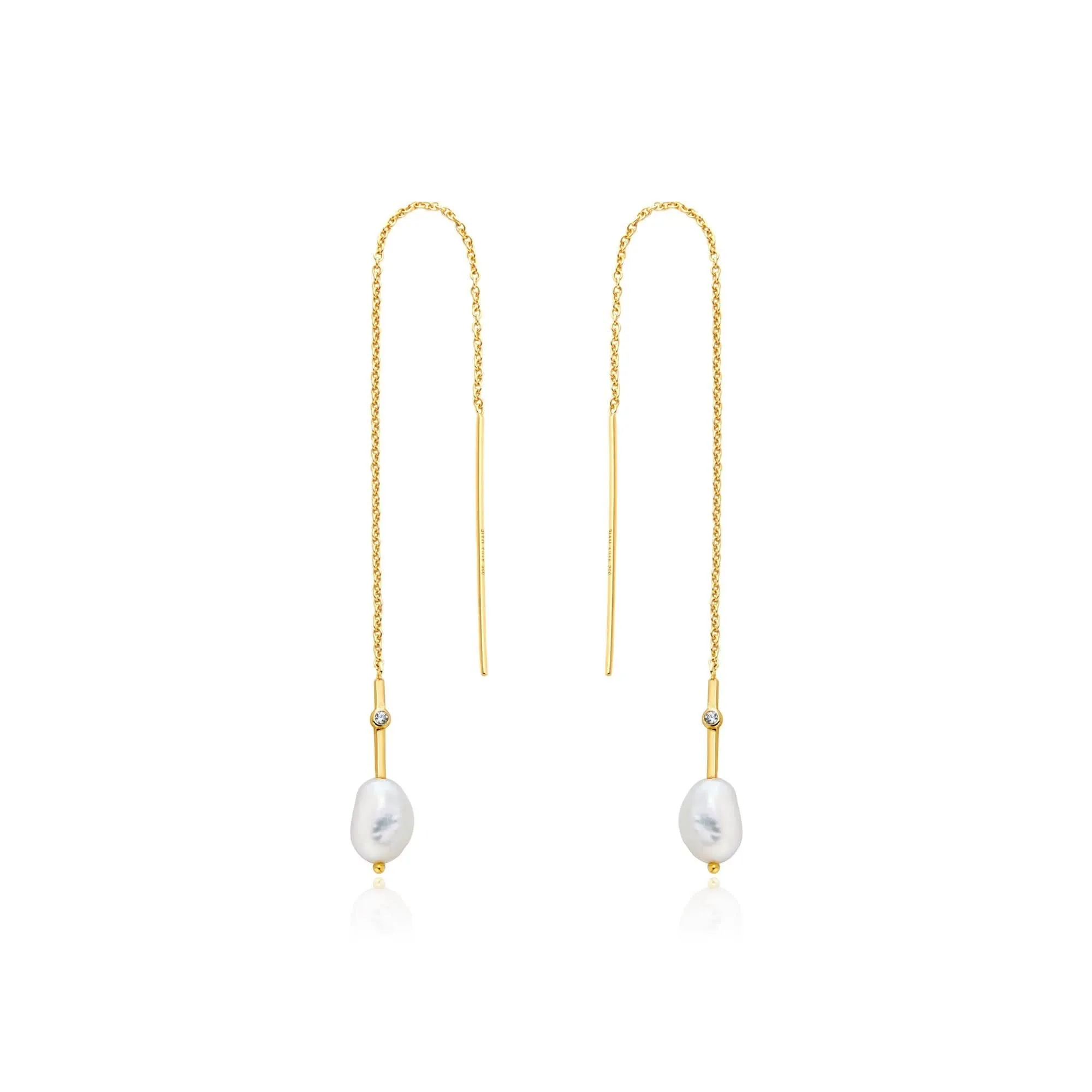 Pearl Threader Earrings  E019-01G