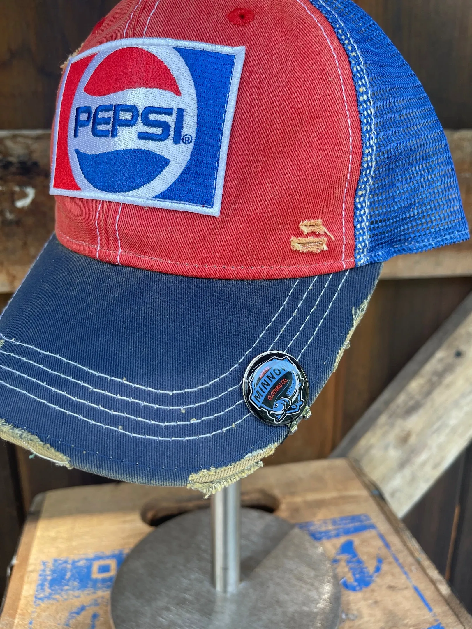 Pepsi Retro Logo Tri-tone Snapback hat