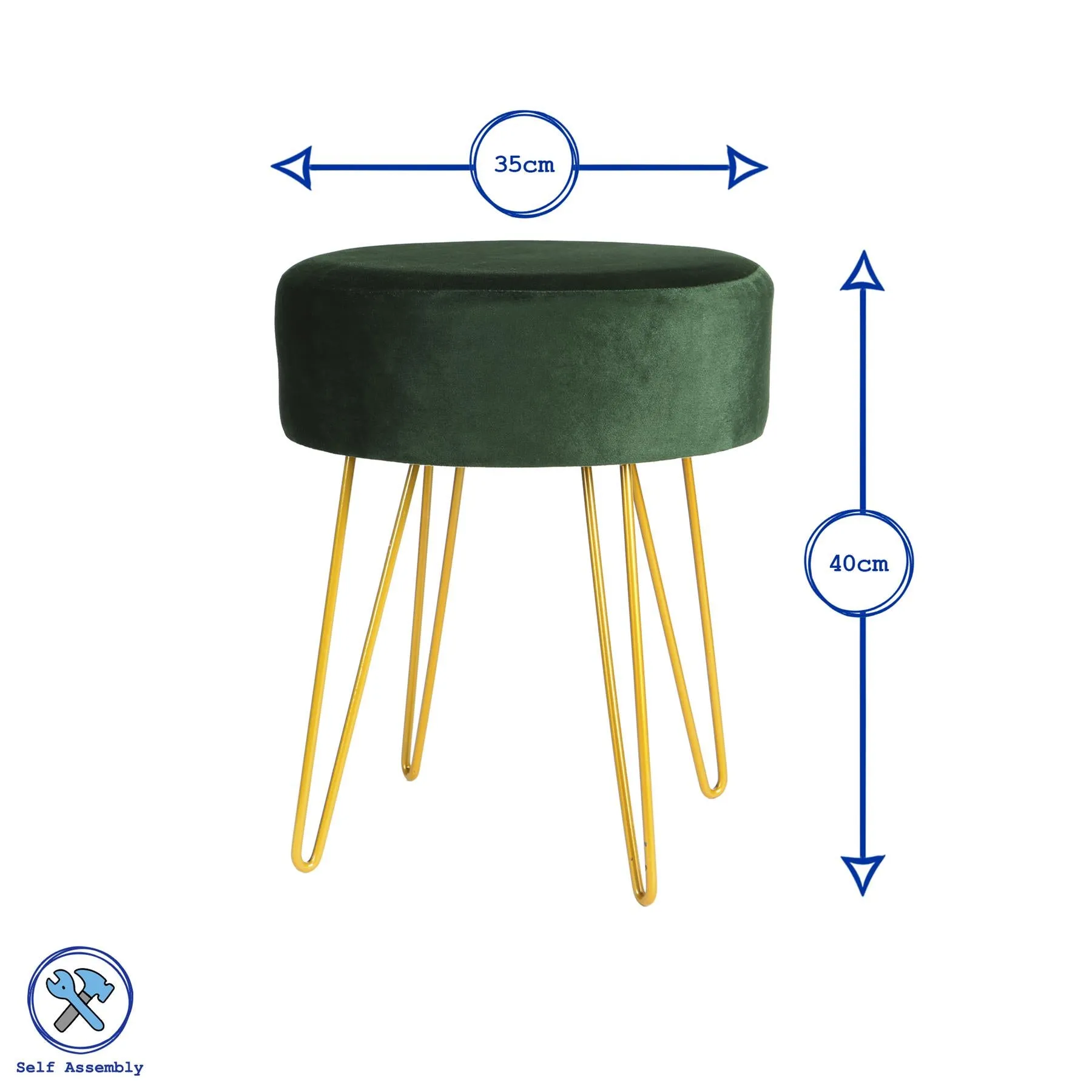 Pink Round Velvet Footstool - By Harbour Housewares