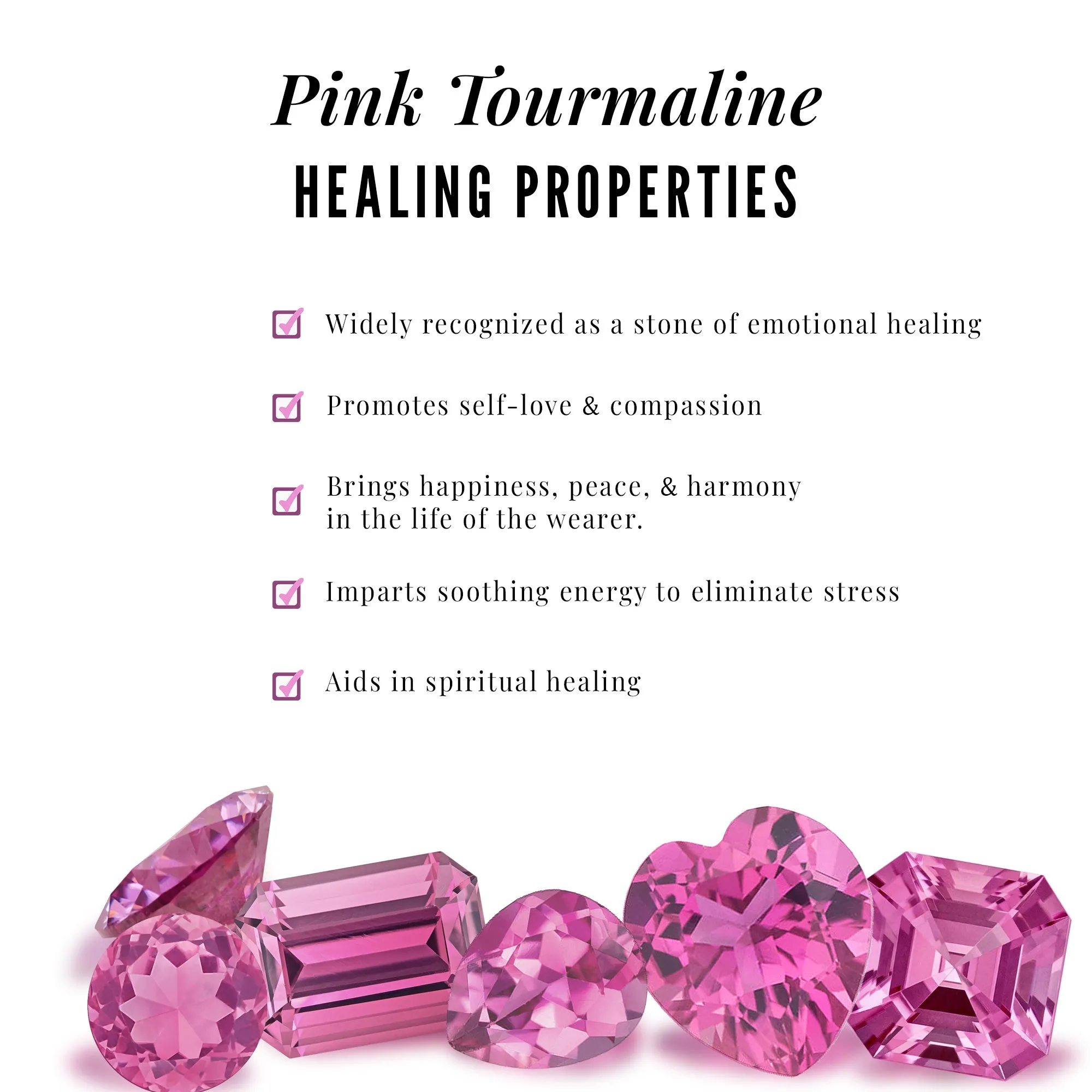 Pink Tourmaline and Diamond Solitaire Ring Set