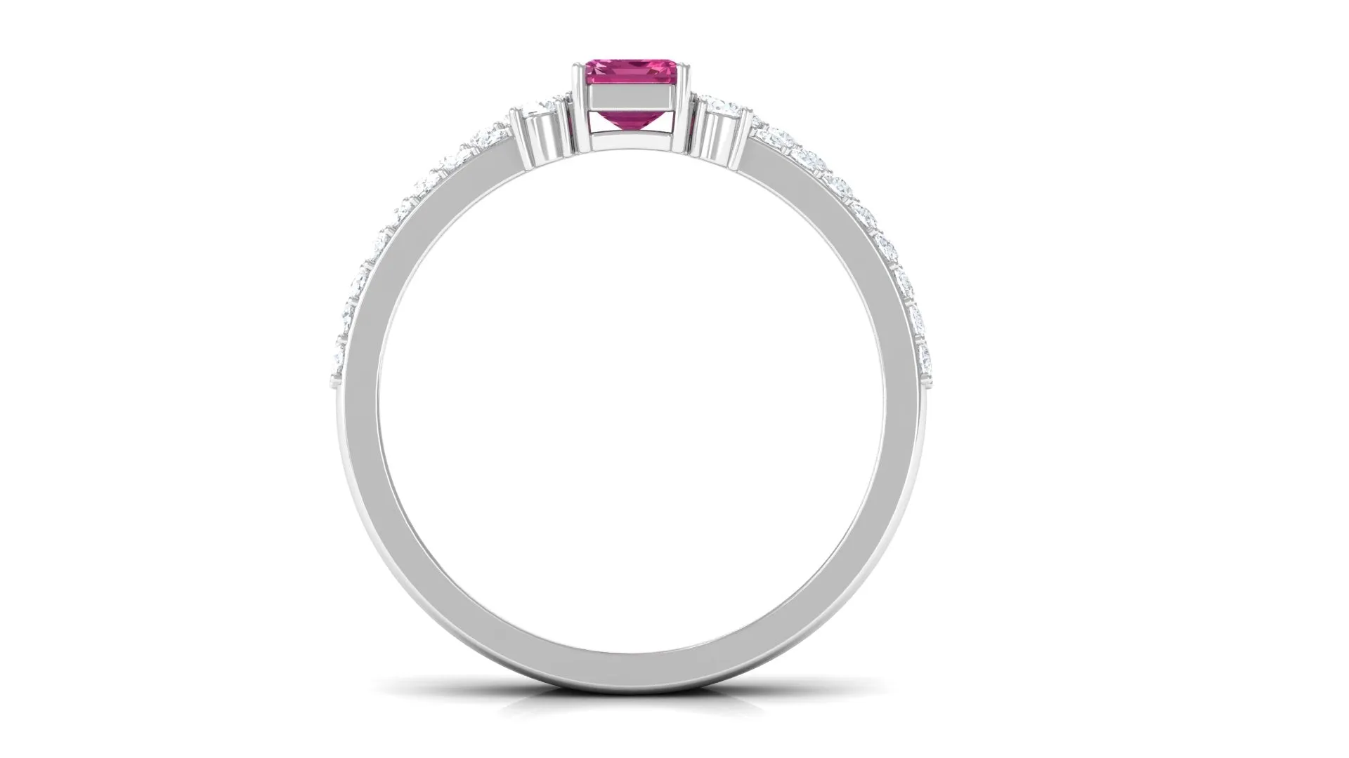 Pink Tourmaline and Diamond Solitaire Ring Set