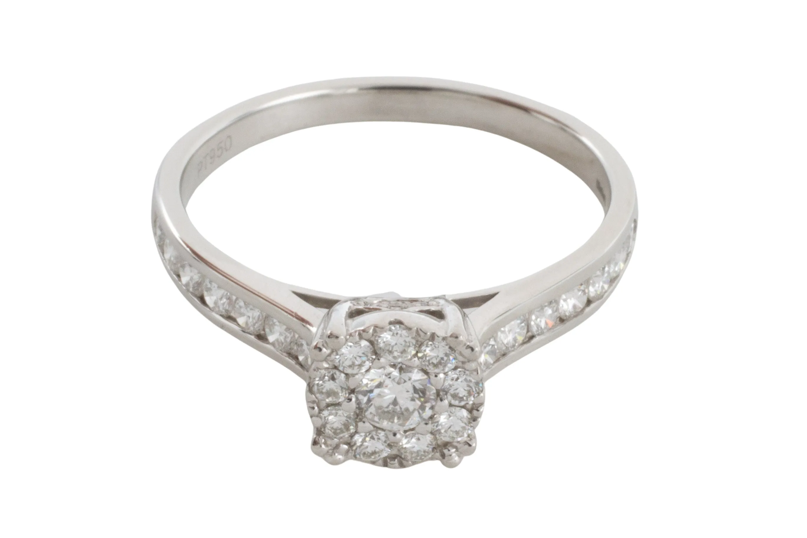 Platinum diamond cluster ring