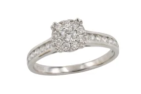 Platinum diamond cluster ring