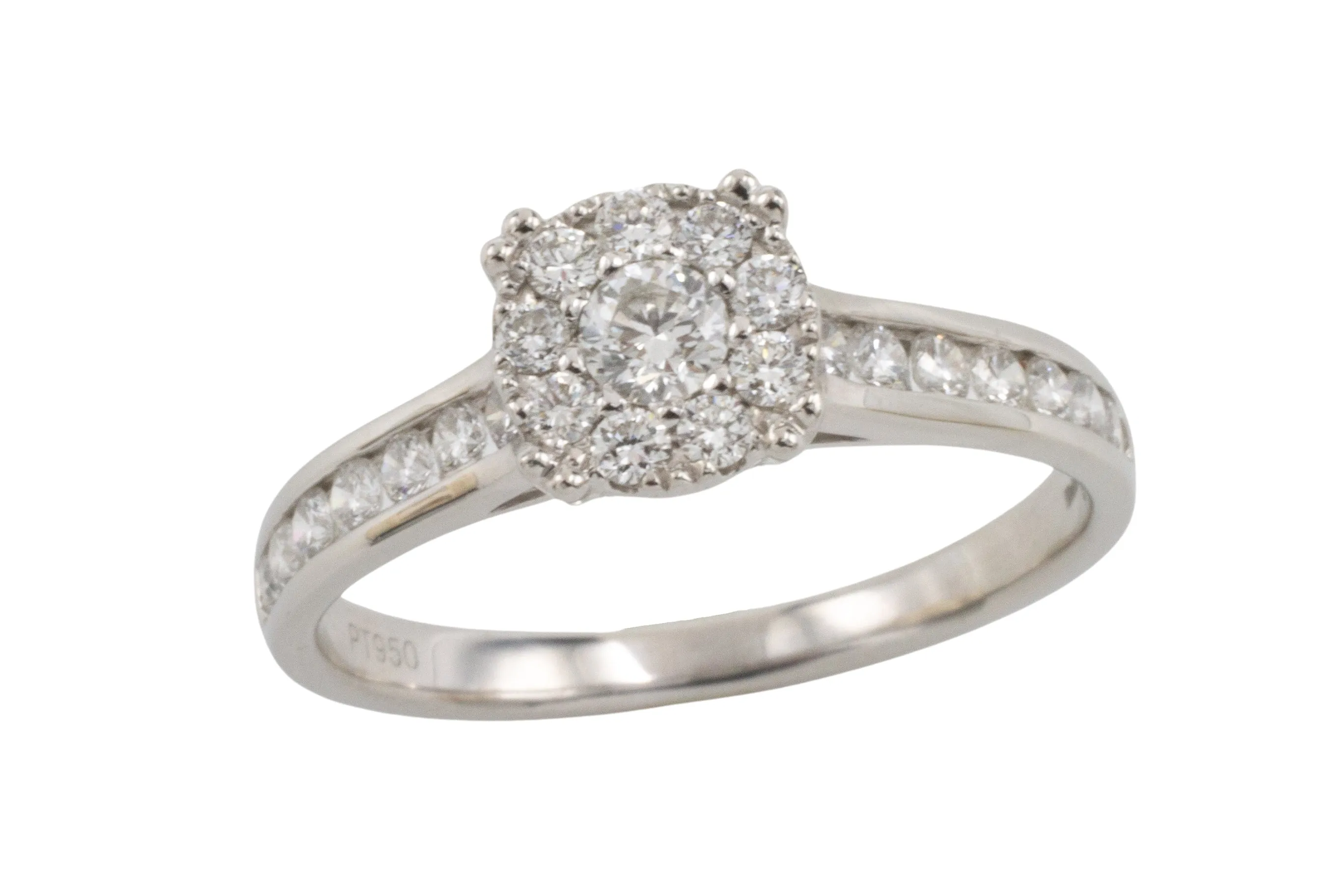 Platinum diamond cluster ring