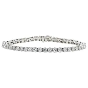 Platinum Diamond Wire Basket Tennis Bracelet