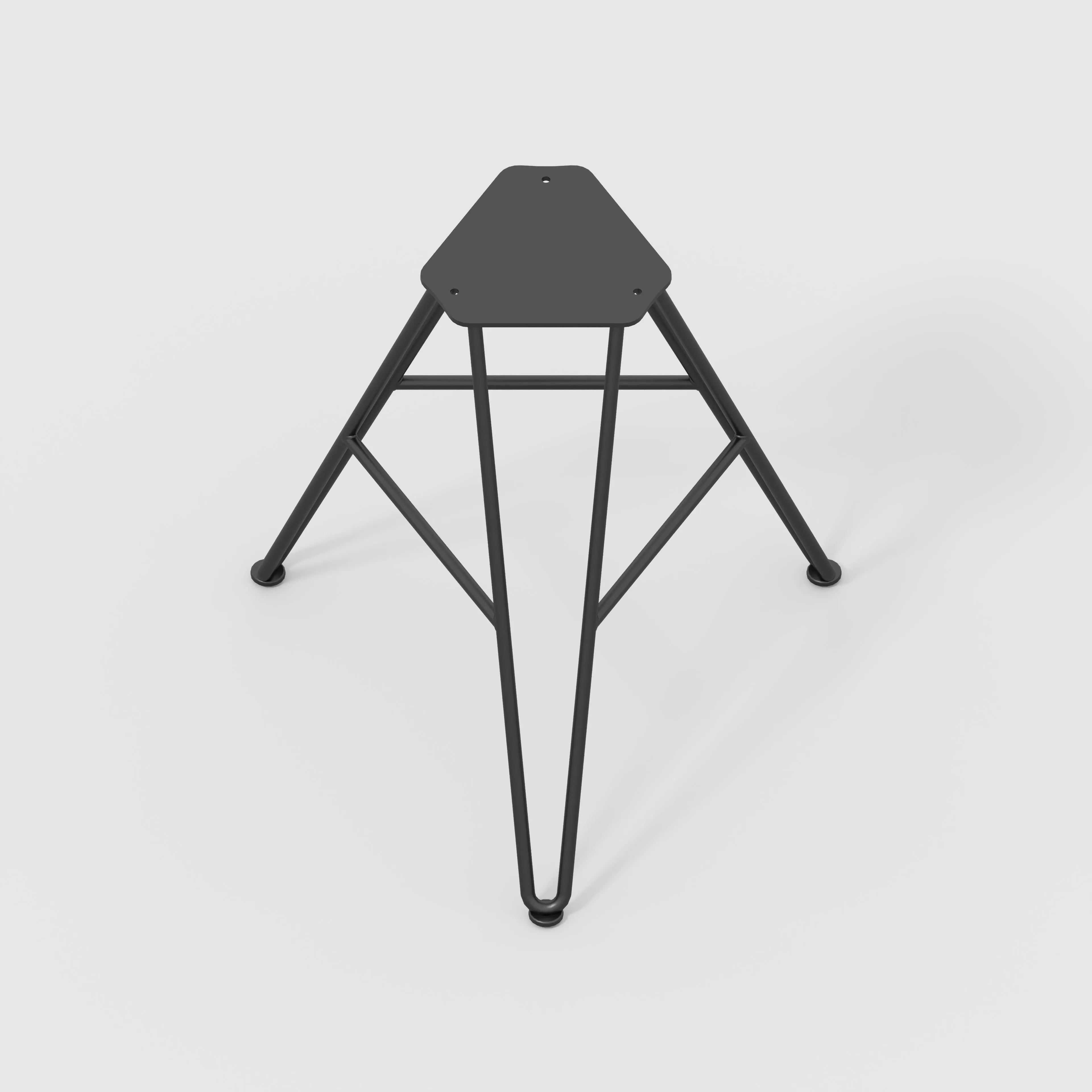 Plywood Stool with Black Hairpin Base - Plywood Oak