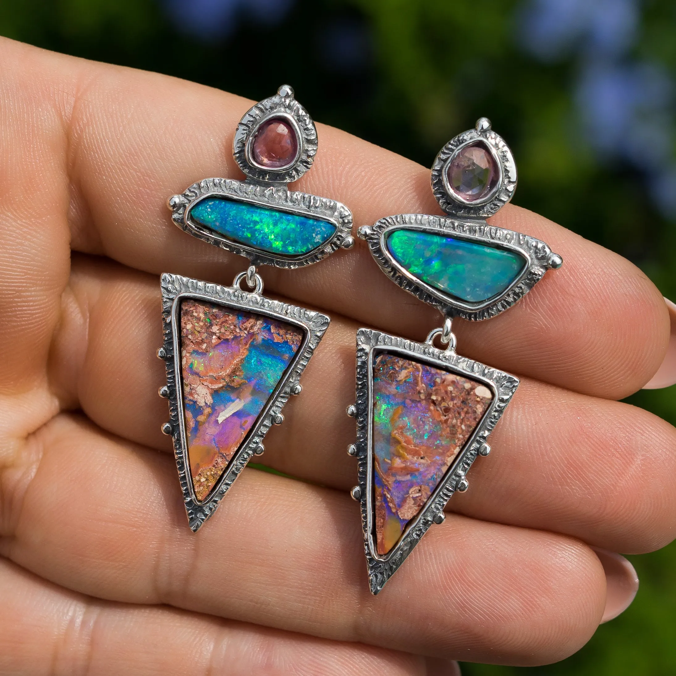 PRE-ORDER FOR SHEILA- Pipe Opal & Spinel Earrings