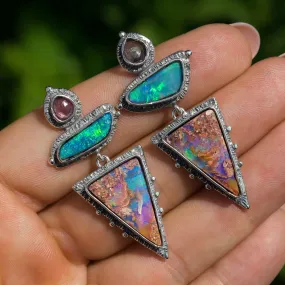 PRE-ORDER FOR SHEILA- Pipe Opal & Spinel Earrings