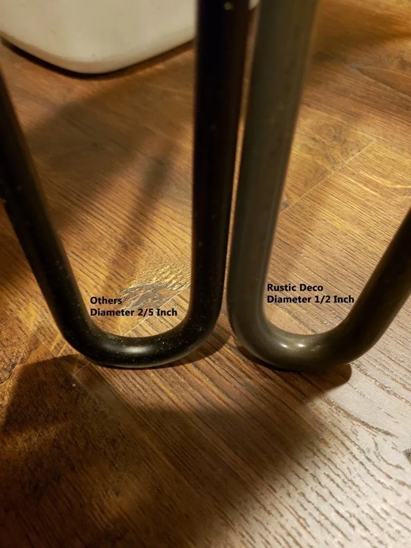 Premium 2 Rod INCLINED Hairpin Legs - Brass 1/2" Diameter- Set of 4 - 16"