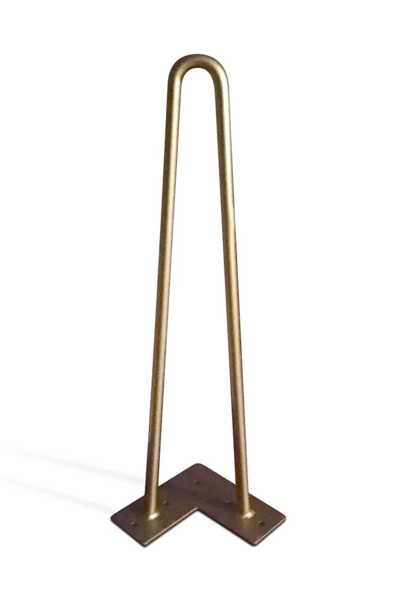 Premium 2 Rod INCLINED Hairpin Legs - Brass 1/2" Diameter- Set of 4 - 16"