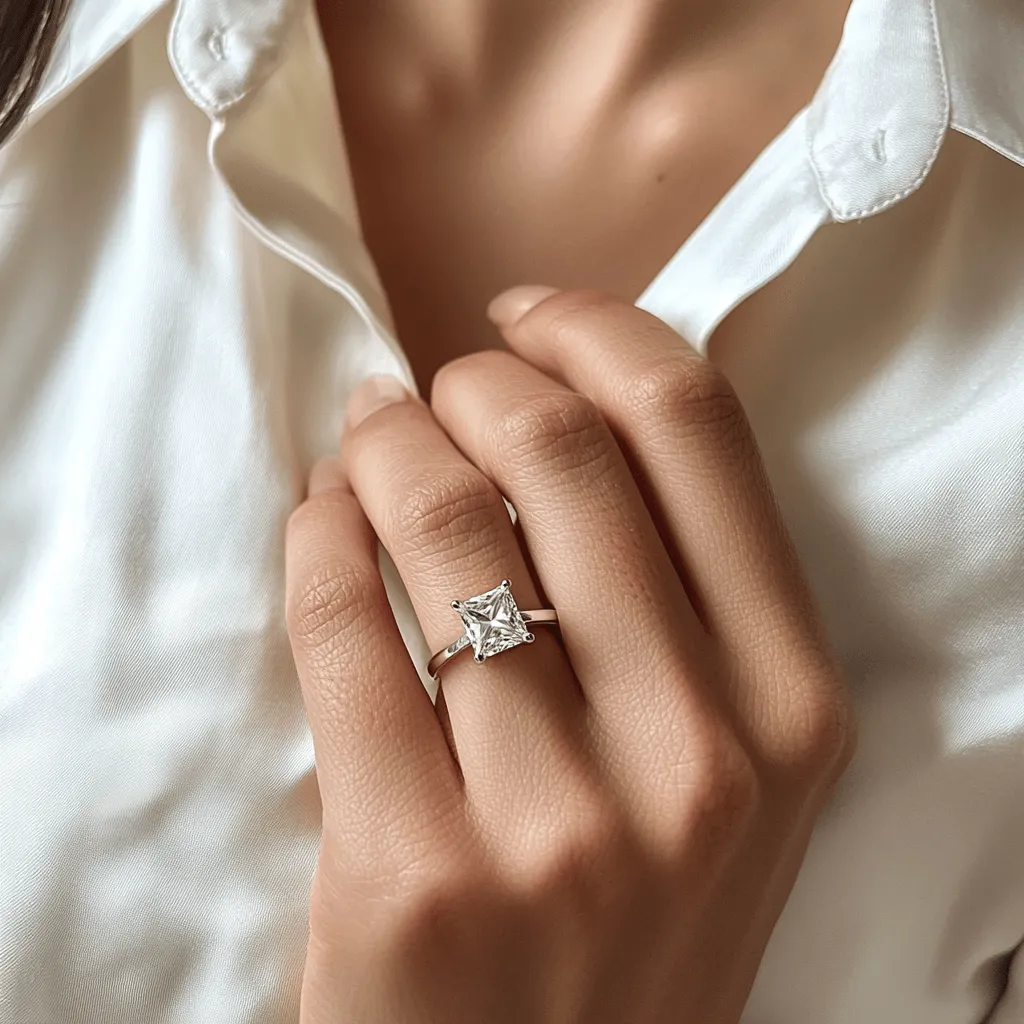 Princess Cut Diamond Engagement Rings, Lab Grown