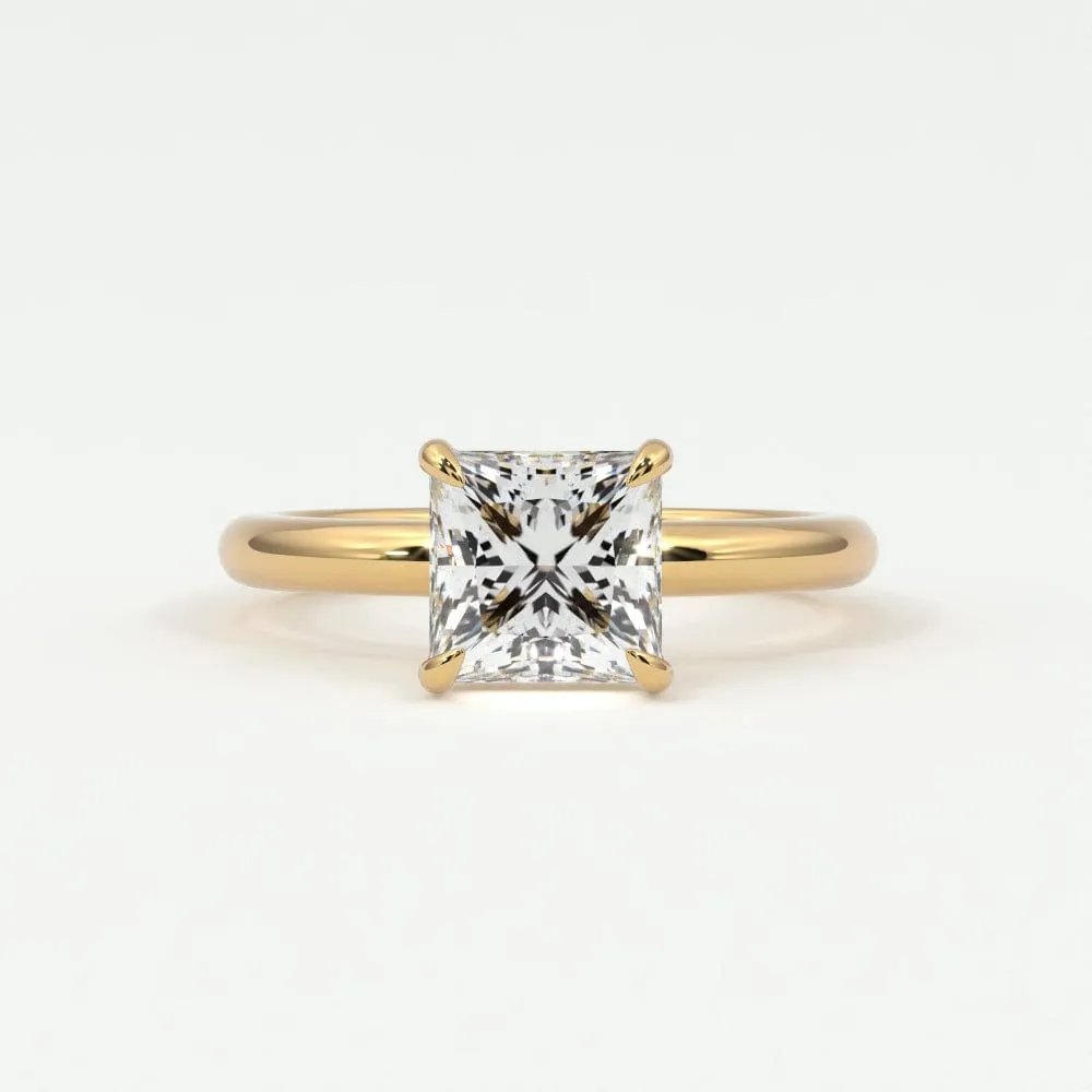 Princess Cut Diamond Solitaire Band