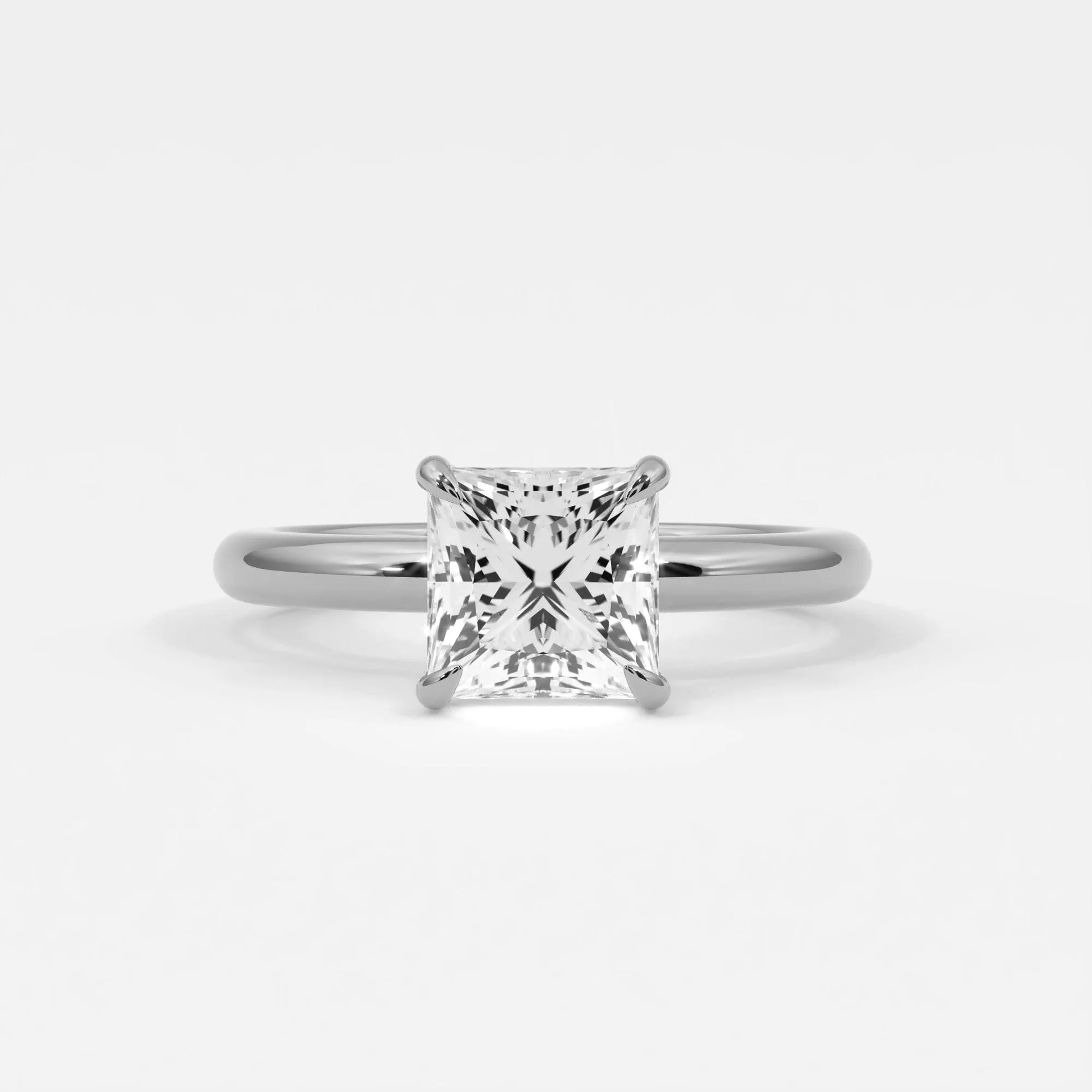 Princess Cut Diamond Solitaire Band