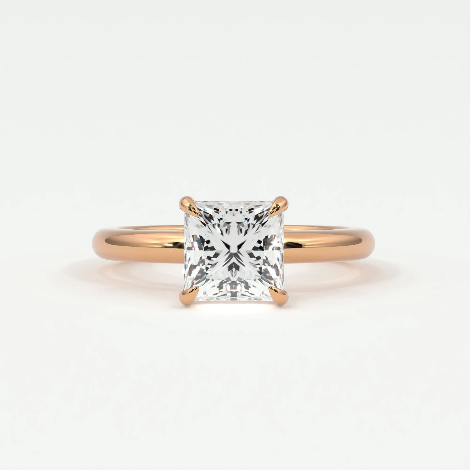 Princess Cut Diamond Solitaire Band