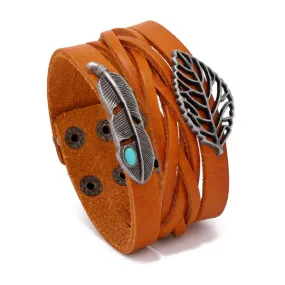 Punk Braided Leather Bracelet (Circumference 21.5cm) 朋克風編織皮革手鍊 (鍊長 21.5cm) (KJBR16206)