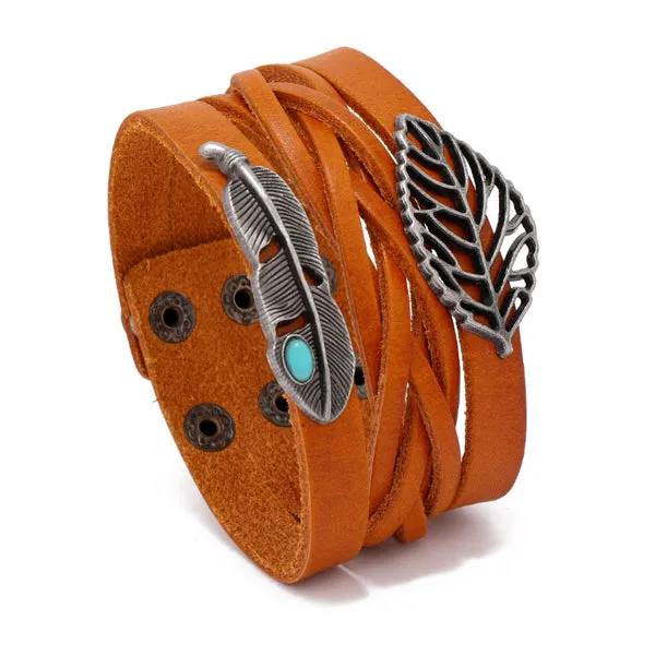Punk Braided Leather Bracelet (Circumference 21.5cm) 朋克風編織皮革手鍊 (鍊長 21.5cm) (KJBR16206)