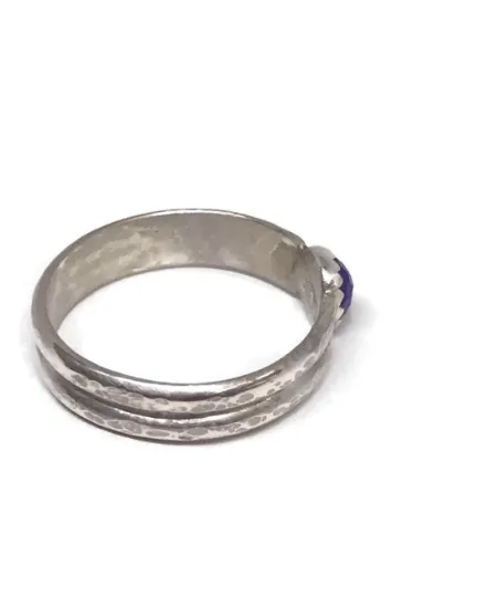 Purple Jade Ring /silver Jewelry/Jade Stone/sterling Silver Ring/double Ring/ US Size 9.5/Stacking Ring/Unique Stone