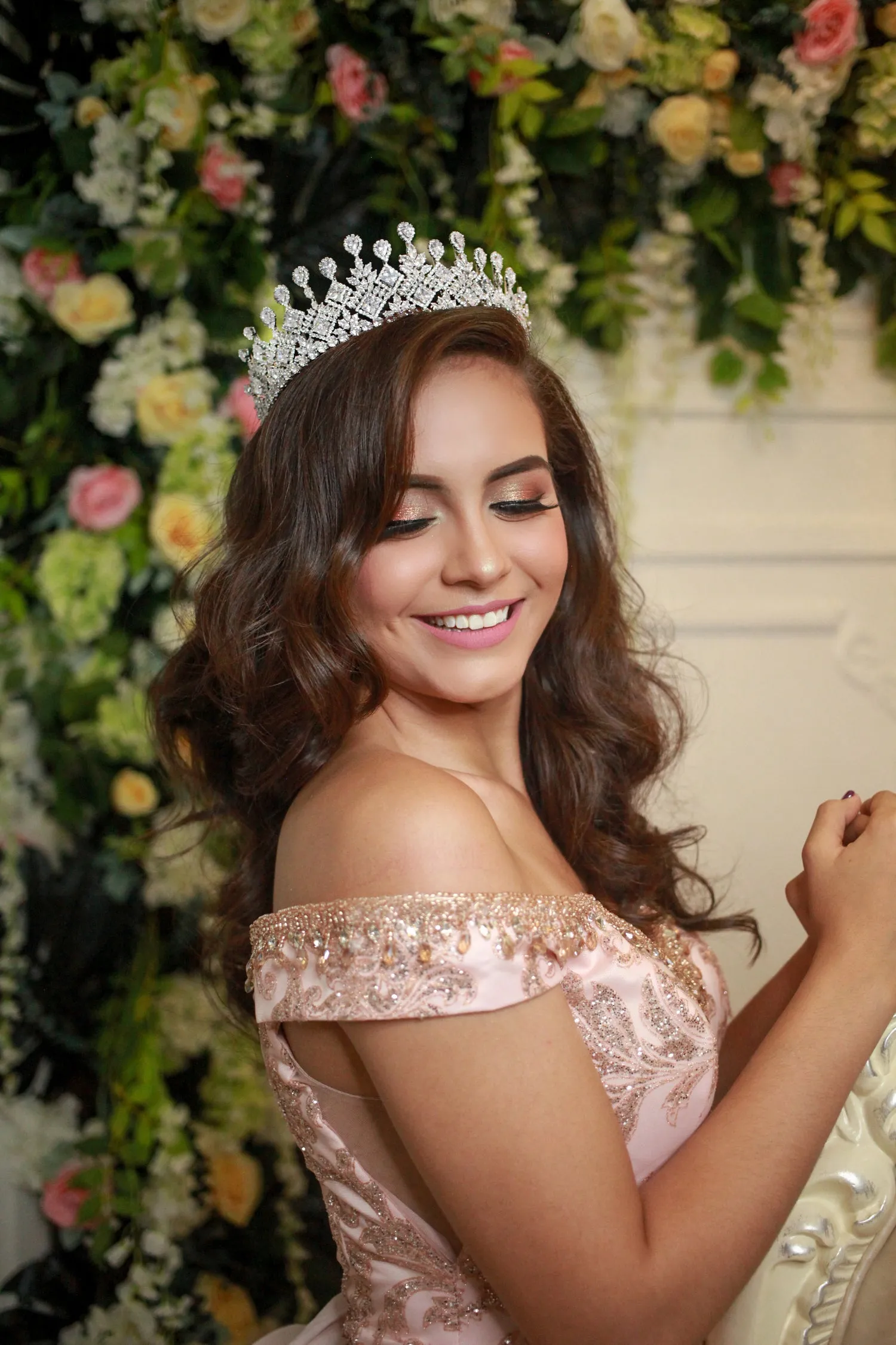 Quinceanera Tiara Crown, Quince Crown Tiara, Luxurious Crown for 15 Anos, Crystal