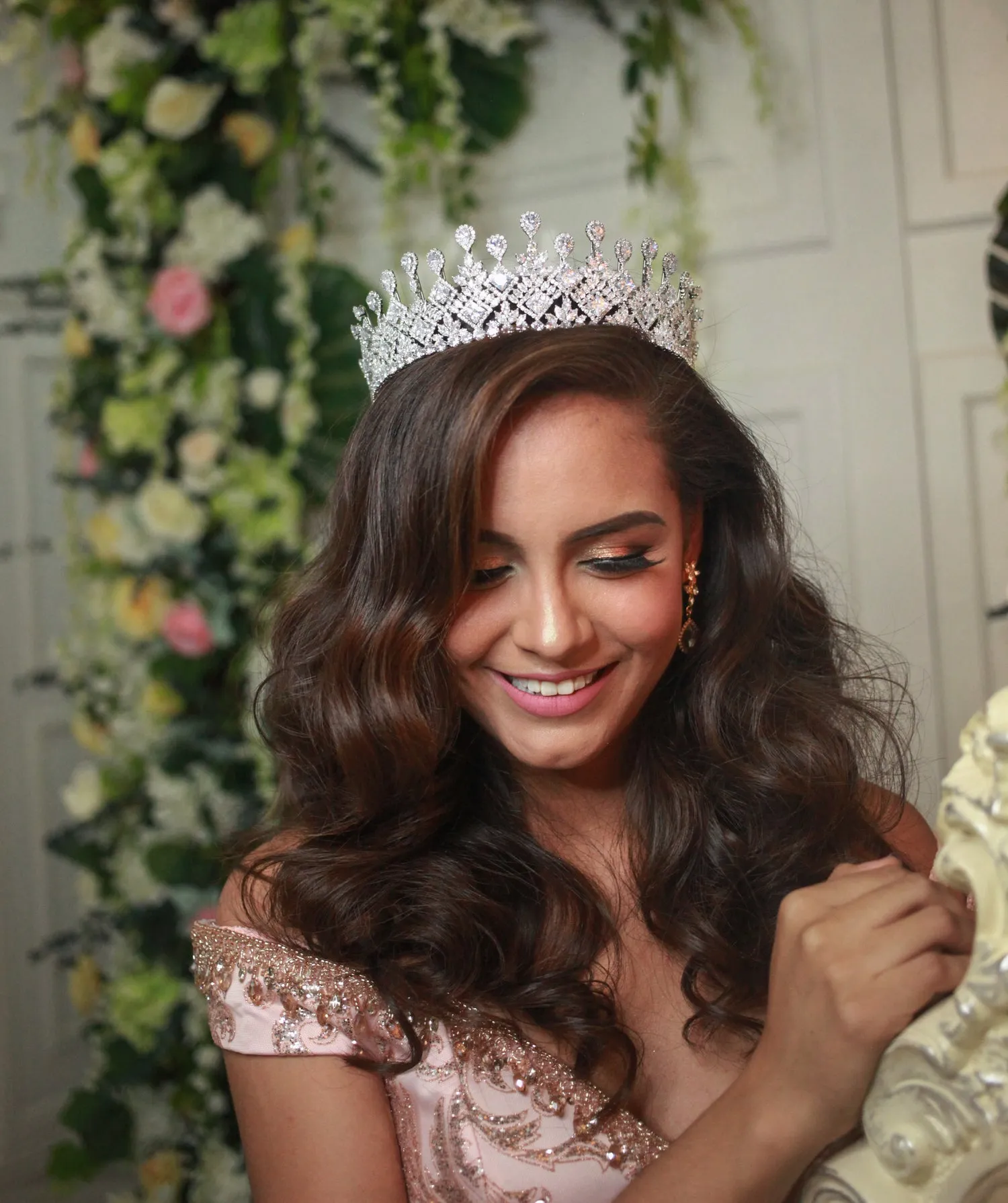 Quinceanera Tiara Crown, Quince Crown Tiara, Luxurious Crown for 15 Anos, Crystal
