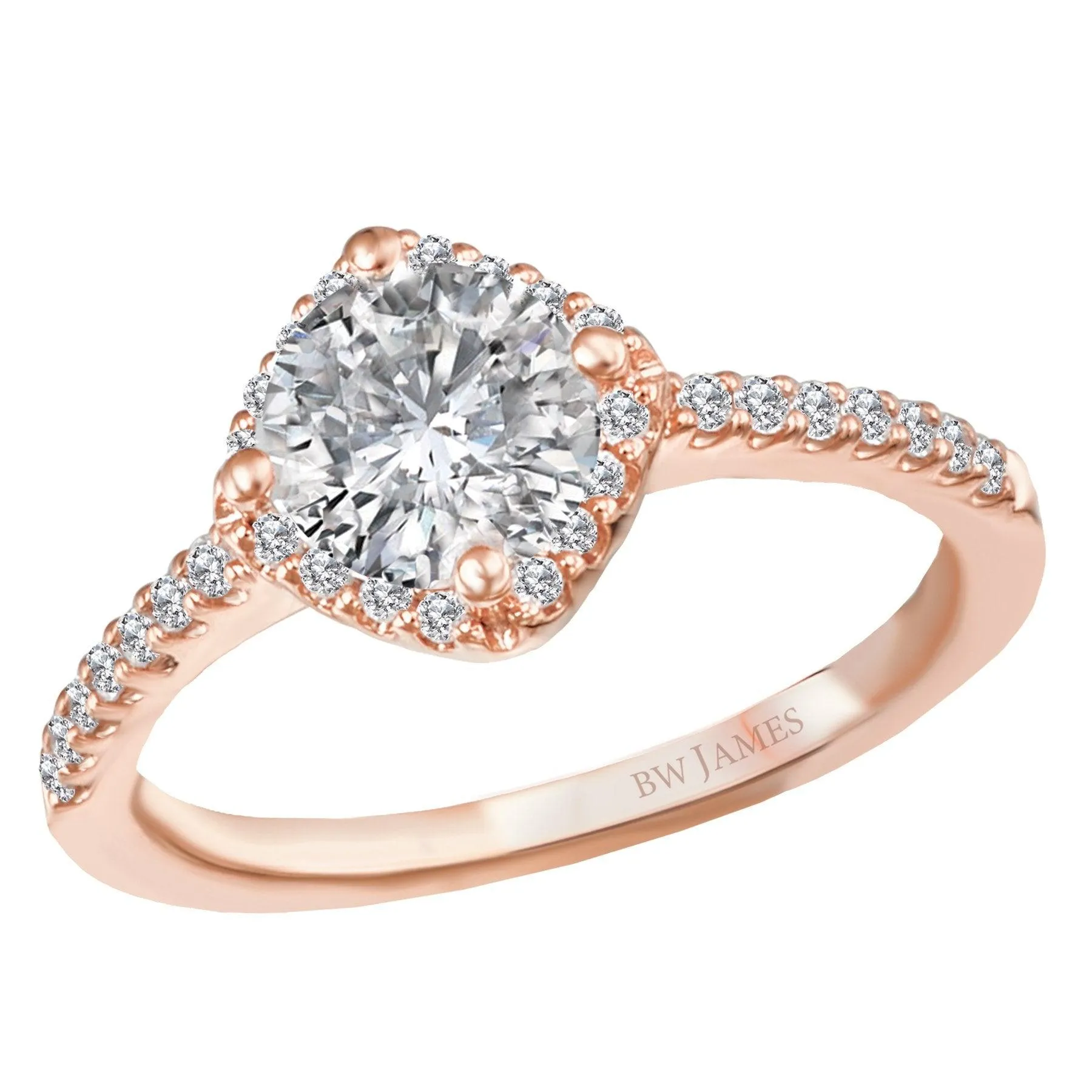 " The Verona" Halo Semi-Mount Diamond Ring