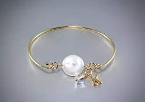 "Audrey" - Freshwater Pearl Gold Personalized Bracelet