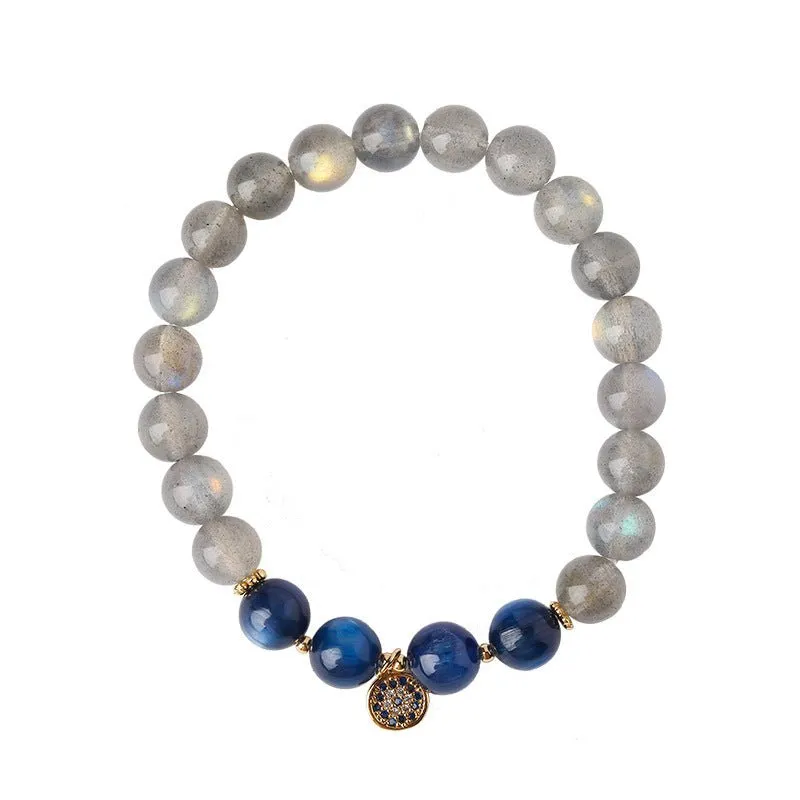 "Blue Lunar" Moonstone & Kyanite Bracelet