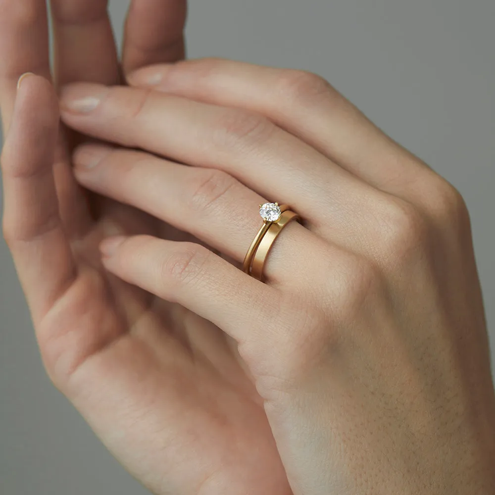 R11706W | 5mm White Diamond Noble Ring