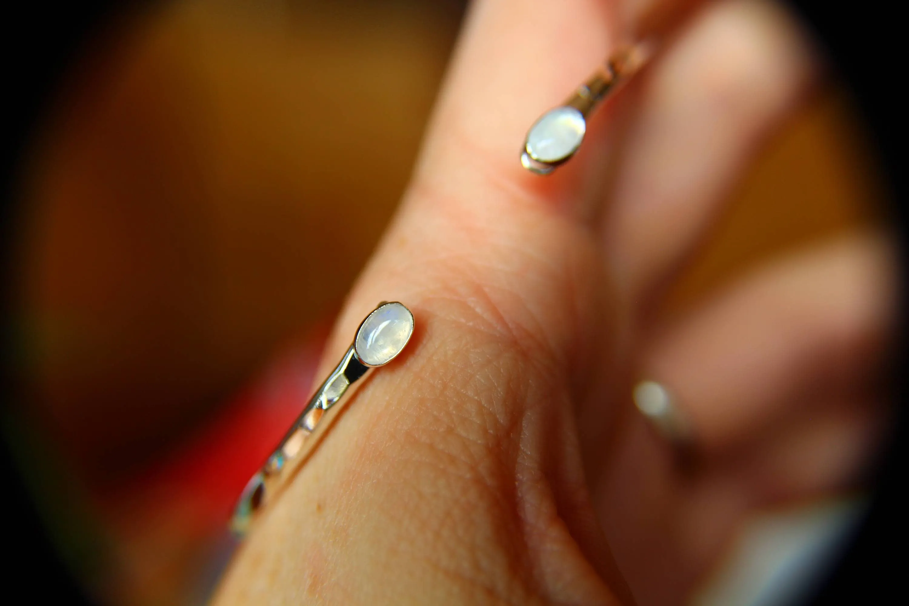 Rainbow Moonstone Bracelet, Sterling Silver Bracelet, Moonstone Cuff Bracelet, Sterling Moonstone Jewelry, Textured Moonstone Cuff, Gift