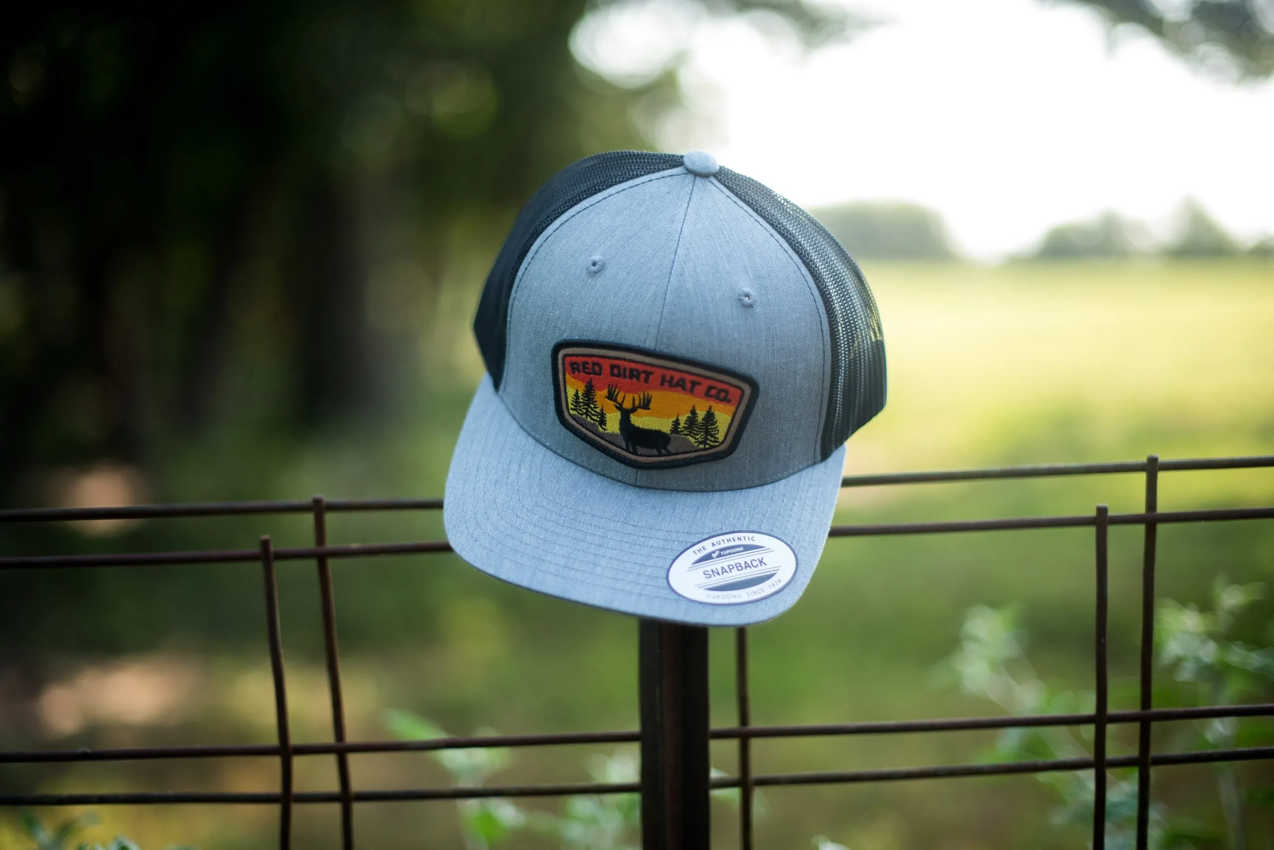 Red Dirt Hat Co. - Buck Outdoor Patch - Grey/Blk