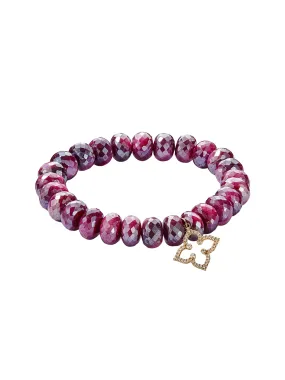 Red Moonstone Pavé Diamond Moroccan Star Bracelet