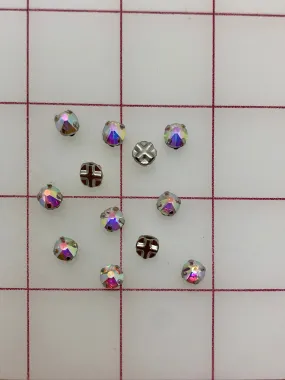 Rhinestones - 30SS Czech Bright-Cut Rose Montees Crystal AB 12-Pack