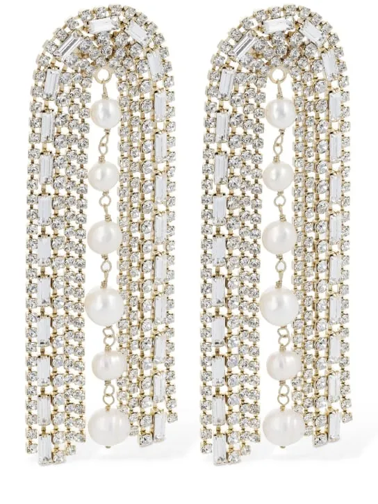 Rosantica   Megeve crystal &amp; pearl earrings 
