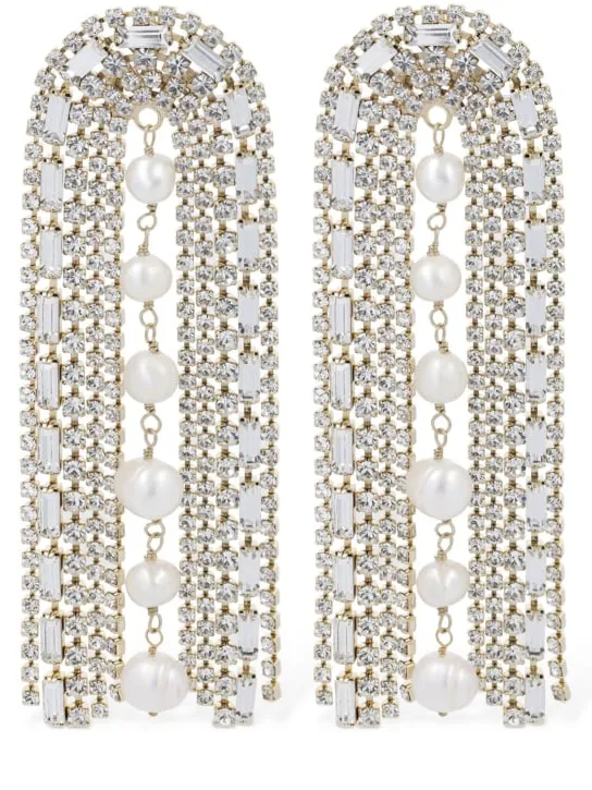 Rosantica   Megeve crystal &amp; pearl earrings 