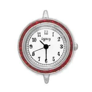 Round Bracelet Watch Faces with Red Epoxy