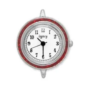 Round Bracelet Watch Faces with Red Epoxy