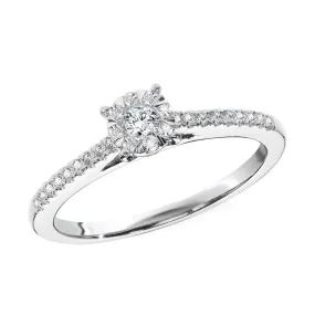 ROUND CLUSTER DIAMOND MIRAGE ENGAGEMENT RING