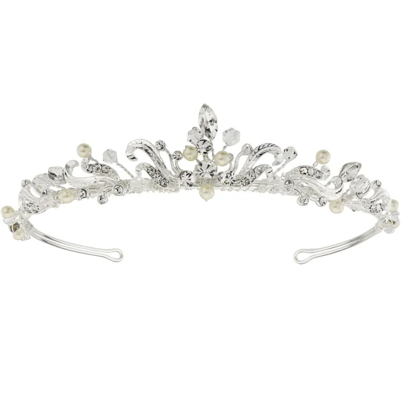 SassB Clarabelle Crystal and Pearl Tiara