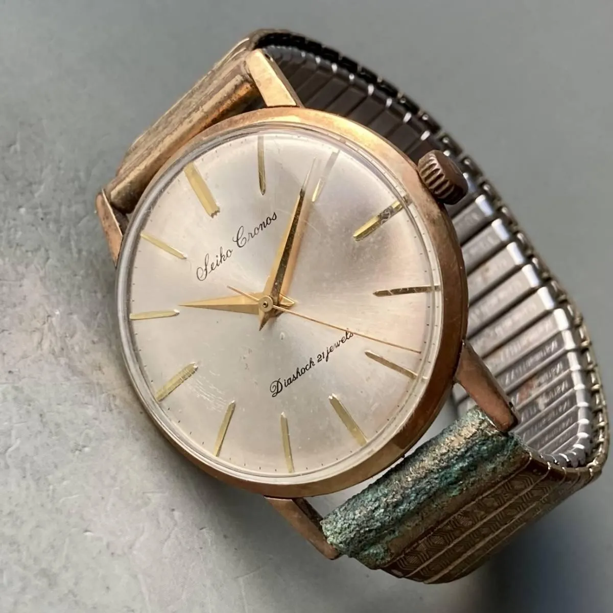 Seiko Wristwatch Chronos Antique 1960 Manual Men's 33mm Vintage Watch Male