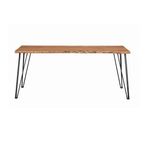 Sherman Rectangular Dining Table Natural Acacia And Matte Black