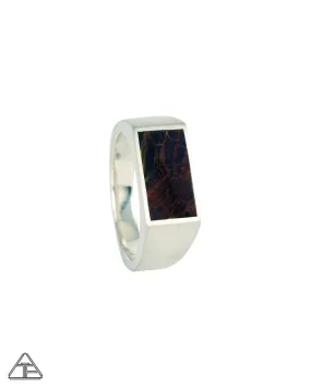 Signet Ring: Inlay Petrified Wood Size 12