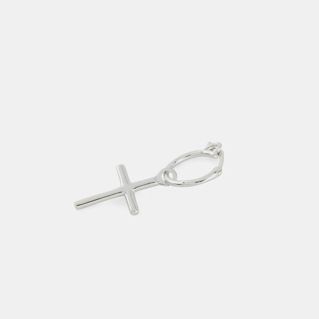 Silver Cross Earring